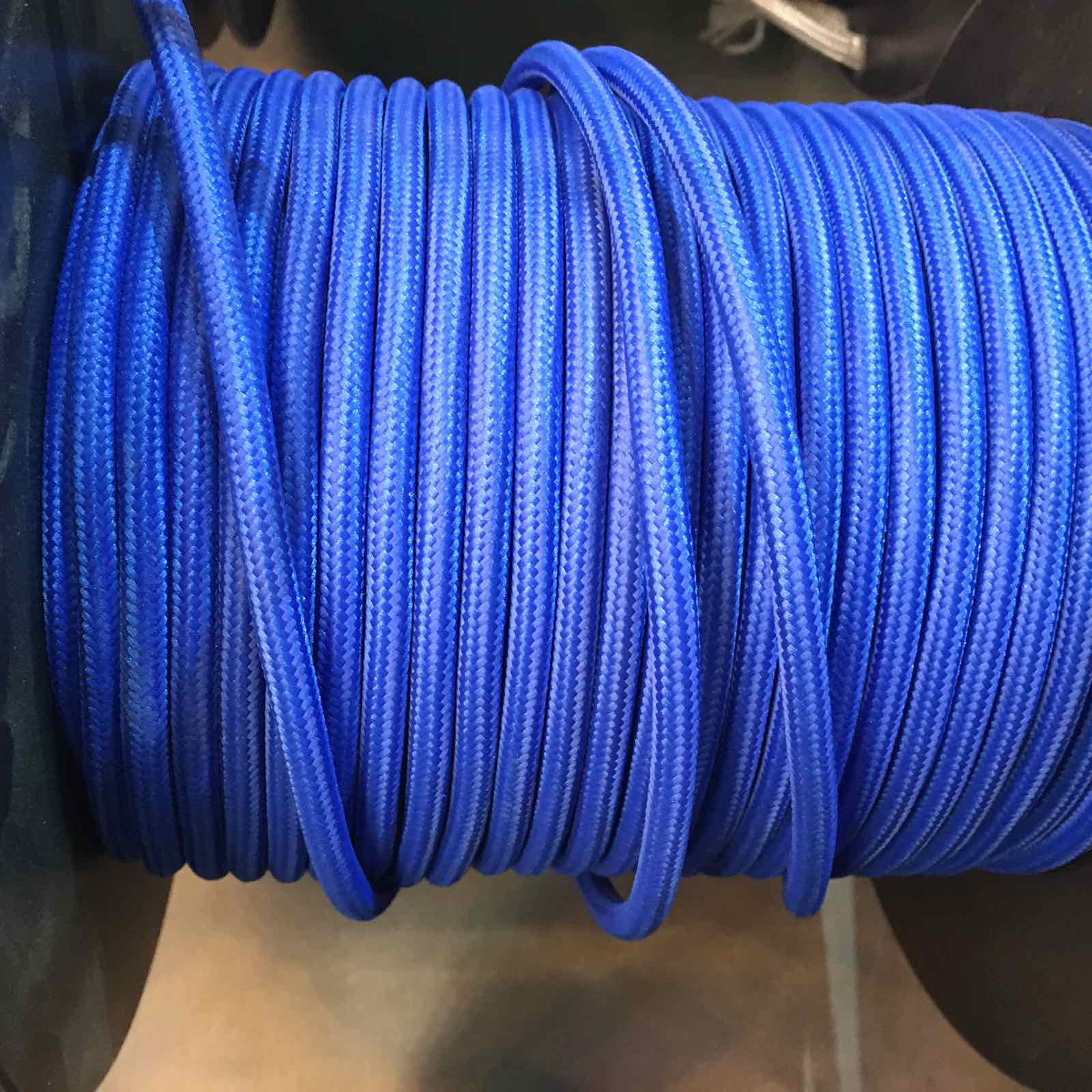 Fir textil vintage 2x0,75 albastru  Italia