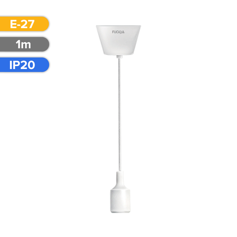 PENDUL CU DULIE E27 1M ALB FUCIDA