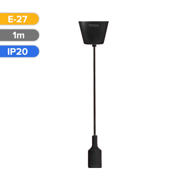 PENDUL CU DULIE E27 1M NEGRU FUCIDA