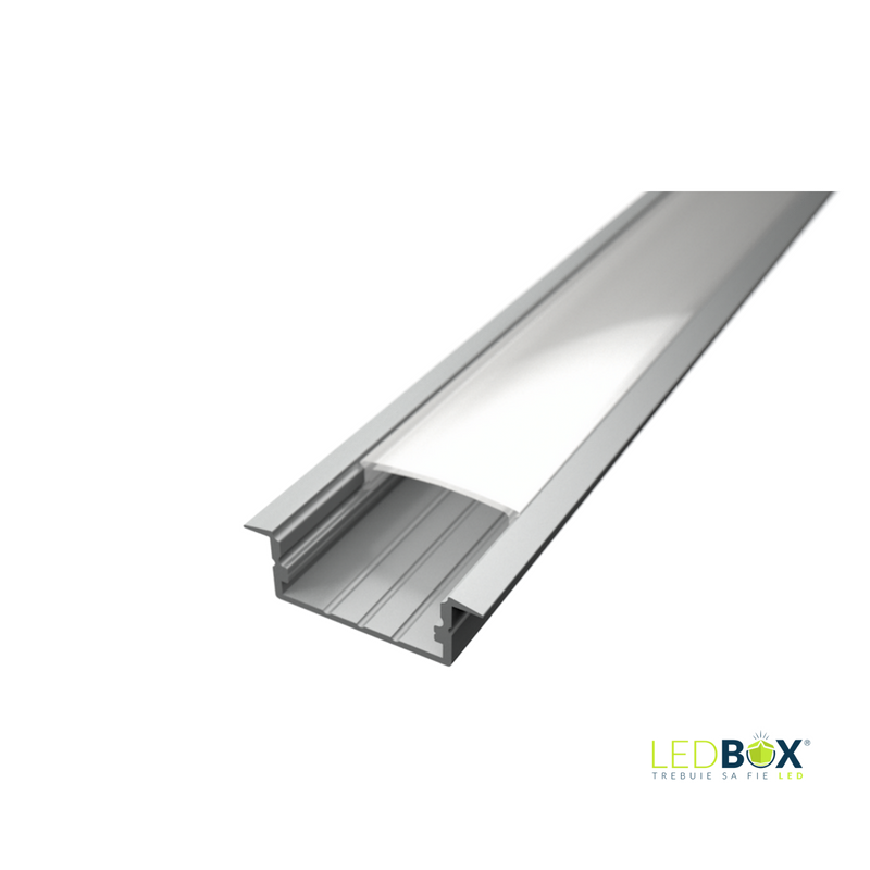 ML508 Profil aluminiu banda led 3m 17,4mm incastrat pod/perete/ghipsocarto/mdf