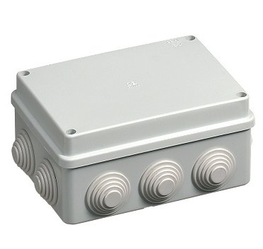 Doza, Cutie de Derivatie, 150 x 110 x 70mm, Montaj Aplicat, Cu 10 Intrari, Montarea Capacului ( Cu Suruburi), Autostingere, Halogen Free, IP55, Gri, 400V, EC400C5 Elettrocanali Italia