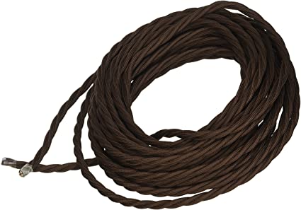 Cablu Textil Impletit Vintage 3 X 2.5 MM, Maro, 100M, Linea Country Fanton
