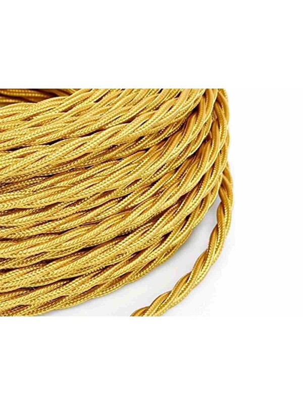 Cablu Textil Impletit Vintage 3 X 2.5 MM, Auriu, 100M, Linea Country Fanton