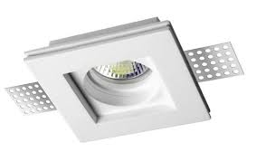 Spot din Gips, Incastrat, Dulie GU10 Inclusa, Fara Bec, ( Inaltimea Necesara Pentru Montare in Tavan 8.5cm), Patrat, 10 x 10 x 2.5cm, TOBIA, Nova Luce