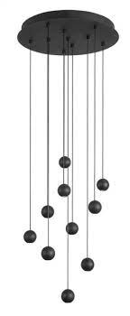 LUSTRA LED 10X4.5W 3000K 230V 40X150CM NEGRU