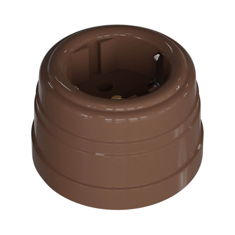 PRIZA RETRO 2P+T 16A IP20 KAKAO PLASTIC