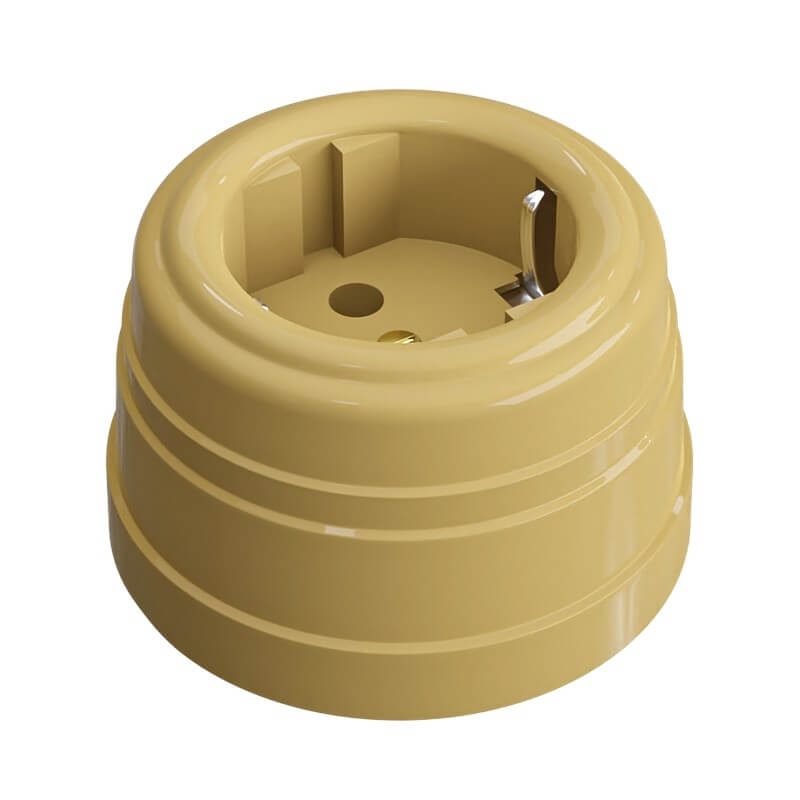 PRIZA RETRO 2P+T 16A IP20 NISIP PLASTIC