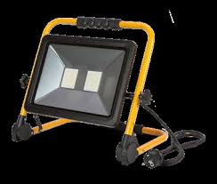 Proiector de lucru LED, 100W, 8000lm, IP44, Cu suport portabil, Coloarea lumini 4000K (neutra), Raza luminoasa 120°, Cablu 3 m. 3G1 H05RN-F, Schuko 2P+T 16A, 313x445x382 mm, Fanton