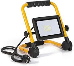 Proiector de lucru LED, 30W, 2250lm, IP44, Cu suport portabil, Coloarea lumini 4000K (neutra), Raza luminoasa 120°, Cablu 3 m. 3G1 H05RN-F, Schuko 2P+T 16A, 214x284x292 mm, Fanton Italia