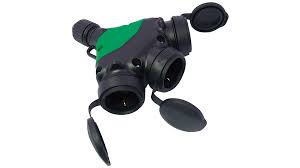 Priza Tripla Portabila Profi Cu Capac Si Protectie 16A IP44 Hi-Pro Neagra Fanton