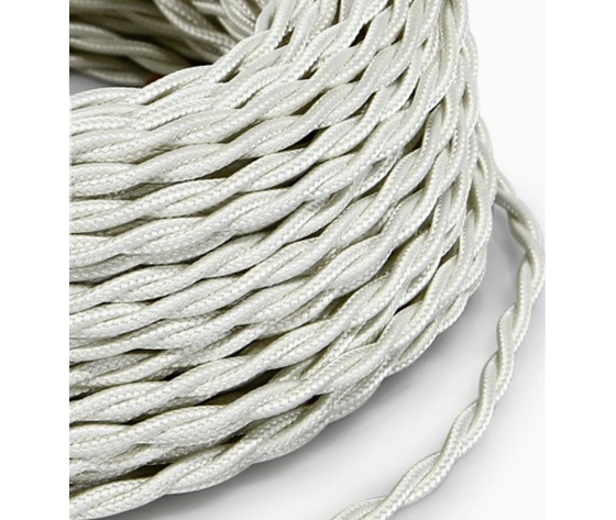 Cablu Textil Impletit Vintage 3 X 1.5 MM, Alb, 100M, Linea Country Fanton