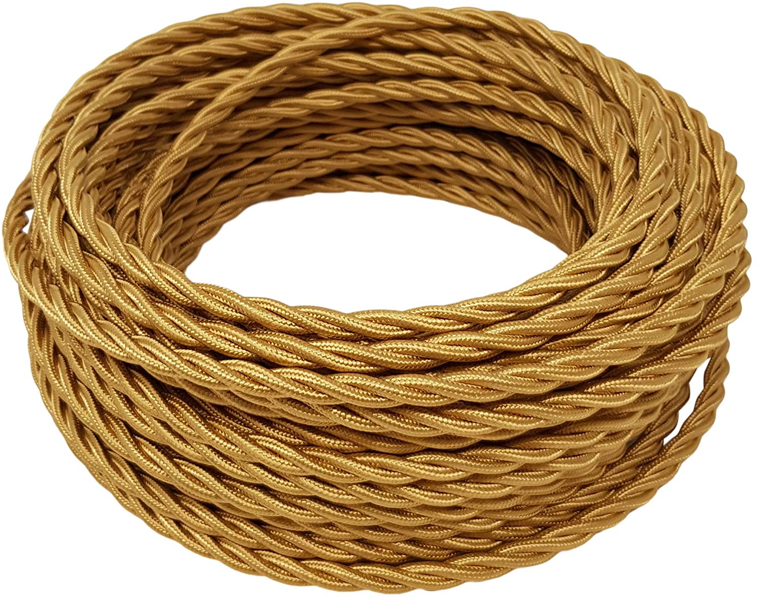 Cablu Textil Impletit Vintage 3 X 1.5 MM, Auriu, 100M, Linea Country Fanton