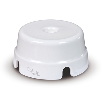 CUTIE DISTRIBUȚIE DIN CERAMICA VINTAGE D90 MM ALBĂ