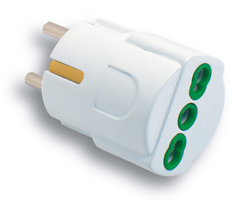 ADAPTOR DIN SCHUKO IN ITALIAN 16A 2P+T ALB