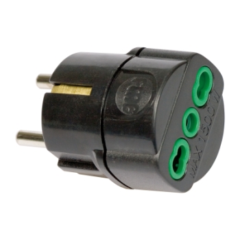 ADAPTOR DIN SCHUKO IN ITALIAN 16A 2P+T NEGRU