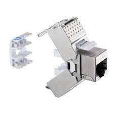Conector modul Keystone Jack Cat.6, 180°, FTP (ecranat), Autosertizare (toolless), 250Mhz, Argintiu, Fanton