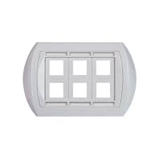 RAMĂ SUPORT 3M 6 IESIRI RJ45/RJ11/RJ12 TV KEYSTONE ALB