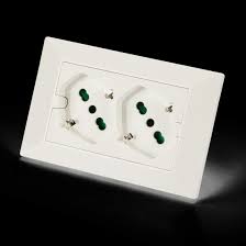 Priza Dubla Modulara Pentru Doza de 3 Module, Ingropata Schuko Euro si Italiana, cu Impamantare si Protectie Copii, 16A Alba Opera