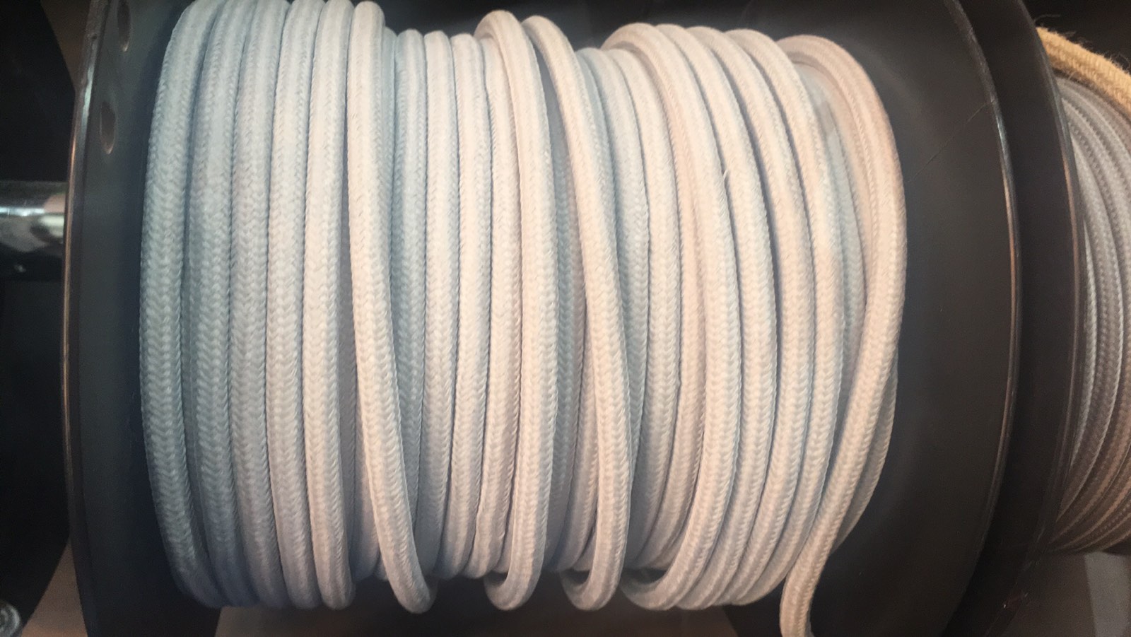 Cablu textil retro antic rotund 2x0,75mm gri deschis Italia