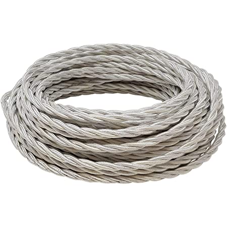 Cablu Textil Impletit Vintage 2X0, 5MM, Alb, 100M, Linea Country Fanton