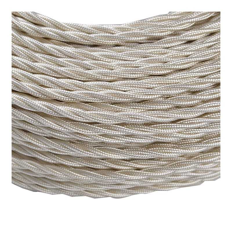 Cablu Textil Impletit Vintage 3 X 0.5 MM, Ivory, 100M, Linea Country, Fanton