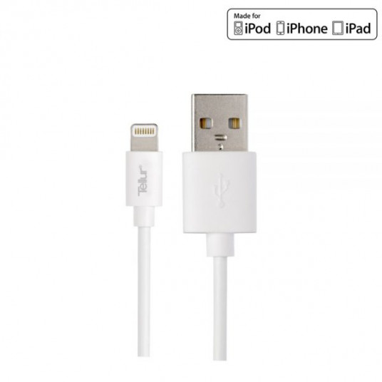 Cablu USB 2.1A, 1m, USB-A / Lightning, Compatibil cu produse Apple, Alb, Fanton