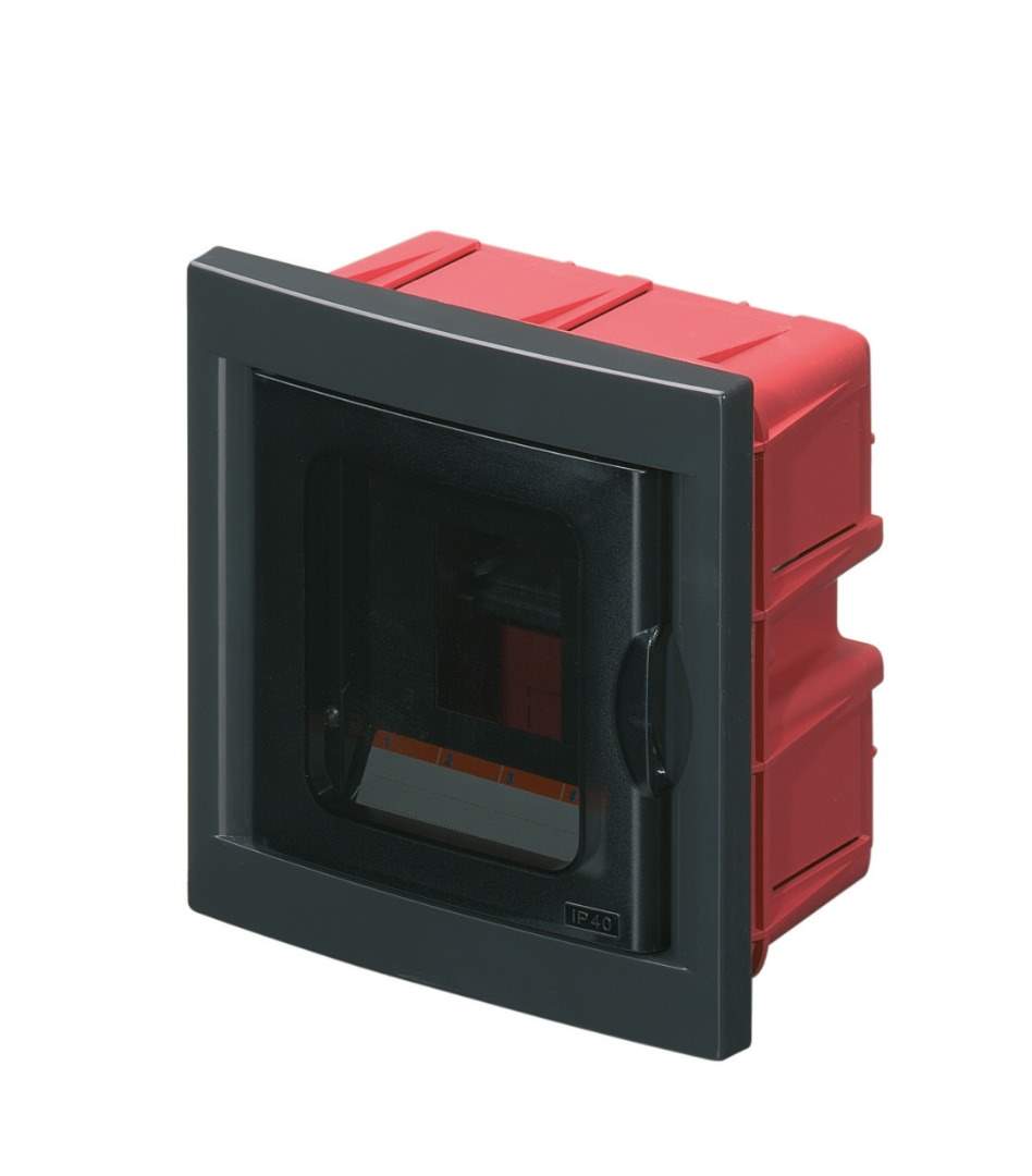 PANOU P/U AUTOMATE INCASTRATĂ IN PERETE IP40  4 MOD TOTAL  NEGRU