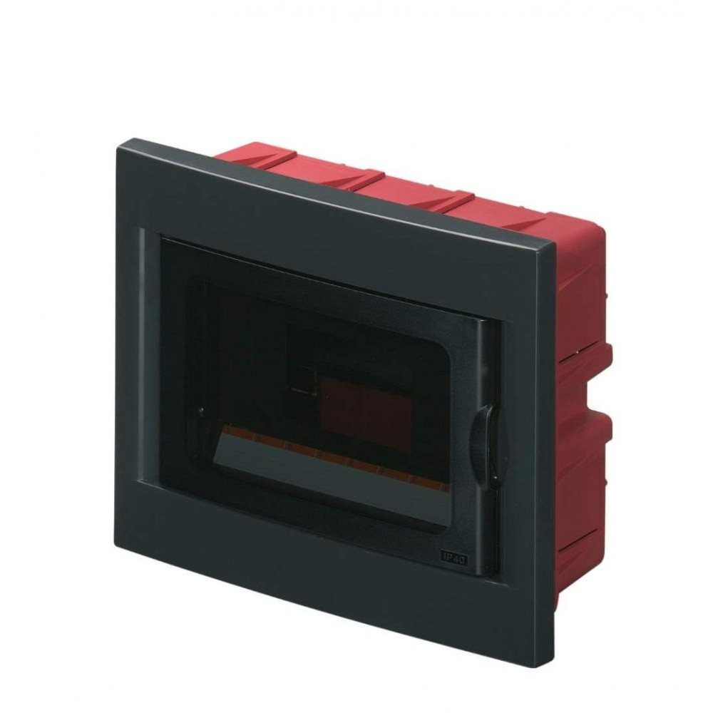 PANOU P/U AUTOMATE INCASTRATĂ IN PERETE IP40  8 MOD TOTAL NEGRU