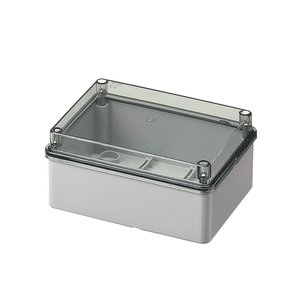 Doza, Cutie de Derivatie, IP56, Montaj Aplicat, Peretii Fara Gauri Predefinite, Capac Transparent, Montarea Capacului ( Cu Suruburi), Gri, 400V, 150X110X70mm, EC420C5 Elettrocanali Italia