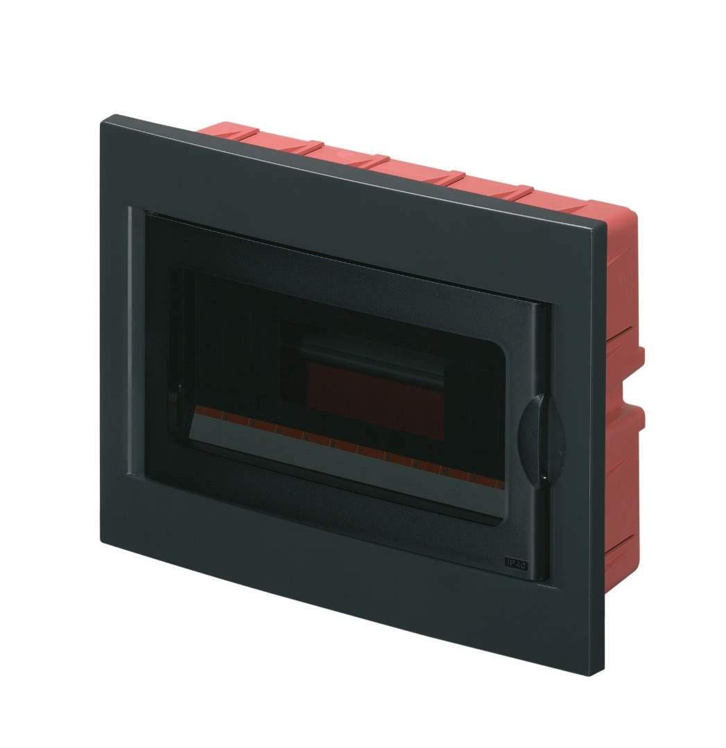 PANOU P/U AUTOMATE INCASTRATĂ IN PERETE IP40  12 MOD TOTAL NEGRU