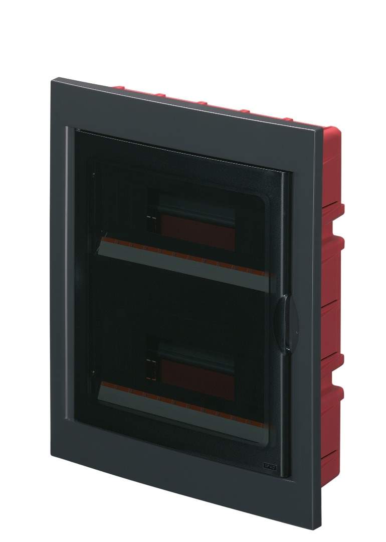 PANOU P/U AUTOMATE INCASTRATĂ IN PERETE IP40  24 MOD TOTAL NEGRU