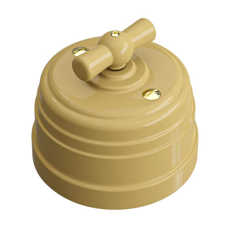 INTRERUPATOR DUBLU 10A RETRO NISIP VINTAGE PLASTIC