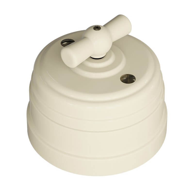 INTRERUPATOR DUBLU 10A RETRO IVORY VINTAGE PLASTIC