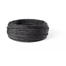 Cablu Textil Impletit Vintage 3 X 0.5 MM, Negru, 100M, Linea Country Fanton