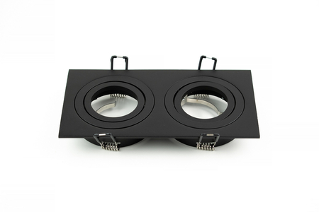 Spot Dublu LED, Dreptunghiular, Negru, Flux luminos Directionabil, (Fara Dulii GU10), (Fara Bec), Montaj Incastrat, IP20, 220V-240V AC, 173x91x28mm