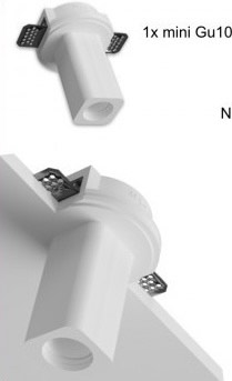 Spot incastrat patrat gips 45x100mm Gu10 Italia