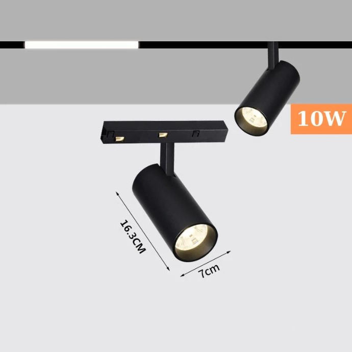 PROIECTOR LED MAGNETIC 10W 1000LM 4000K 48V CHIP OSRAM CRI90 NEGRU MONDO LUCE