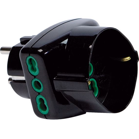 Adaptor Triplu Stecher 3 Prize Si Protectie Copii 10/16A 250V 2P+T Gri Transaprent Fanton