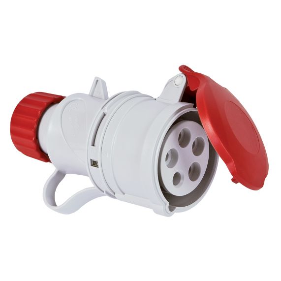 Priza Portabila Industriala, 3P+N+E, 16A, 380-415V, 6h, IP44, Cablarea Rapida, Culoarea Gri / Rosu, Fanton Italia