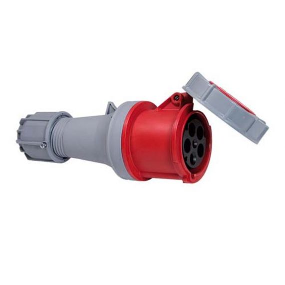 Priza Portabila Industriala, 3P+N+E, 63A, 380-415V, 6h, IP67, Cu Contact Pilot, Culoarea Gri / Rosu, Fanton Italia