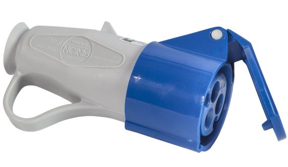 Priza Portabila Industriala, 2P+E, 16A, 200-250V, 6h, IP44, Cablarea prin suruburi, Culoarea Gri / Albastru, Fanton Italia