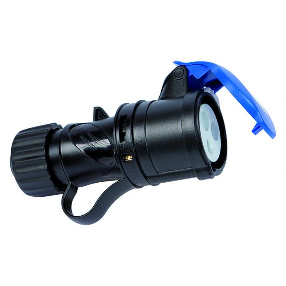 Priza Portabila Industriala, 2P+E, 16A, 200-250V, 6h, IP44, Cablarea Rapida, Culoarea Neagra, Fanton Italia