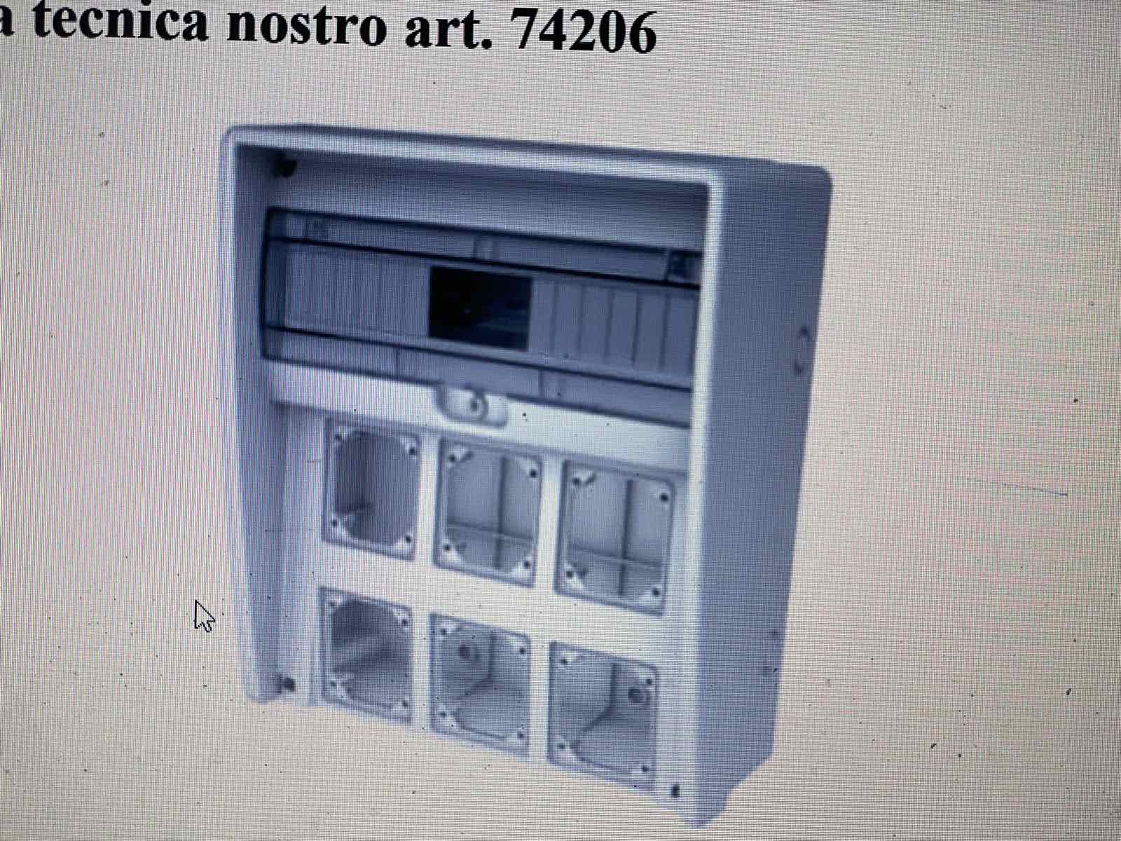 Tablou Electric ULISSE 350, IP65, Neechipat 16 Module, Sina Din, Capac din Plastic Transparent, 6 Spatii Pentru Prize 90x100mm+3 Placi Oarbe, Max 32A, Dimensiuni 350x403x177mm, Fanton