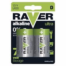 B7941 BATERII ALKALINE MARI LR20 2 BUC BLISTER RAVER