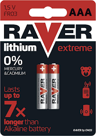 B7811 BATERIE LITIUM BLISTER 2 BUC 1.5V AAA RAVER -40+60 GRADE