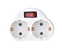 ADAPTOR CU 2 PRIZE SCHUKO 2P+E SI INTRERUPATOR ALB EMOS