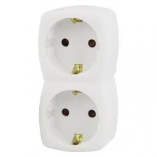 ADAPTOR 2 PRIZE 10A 250V 2P+PE ALB EMOS