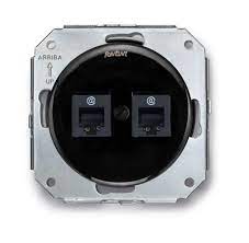 PRIZA 2XRJ45 CAT6 UTP BLACK PORCELAN GARBY COLONIAL