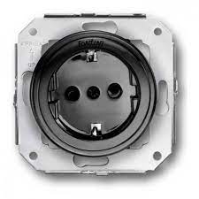 PRIZA SCHUKO 2P+T CU PROTECTIE COPII BLACK PORCELAN GARBY COLONIAL