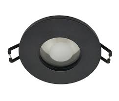 SPOT INCASTRAT TAVAN HERMETIC ROTUND NEGRU IP44 GU10 84X28mm